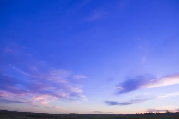Západ Slunce Východ Slunce Modrá Fialová Barva Nebe Pozadí — Stock fotografie