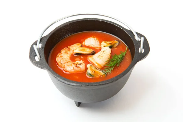 Bowl Spicy Seafood Soup Chinese Restaurant — Stock Photo, Image