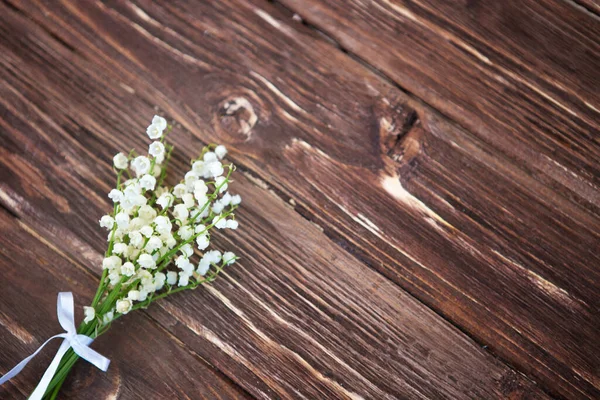 Wonderful Fragrant White Flowers Delicate Scent Beautiful Lily Valley Bouquet — Stock Photo, Image