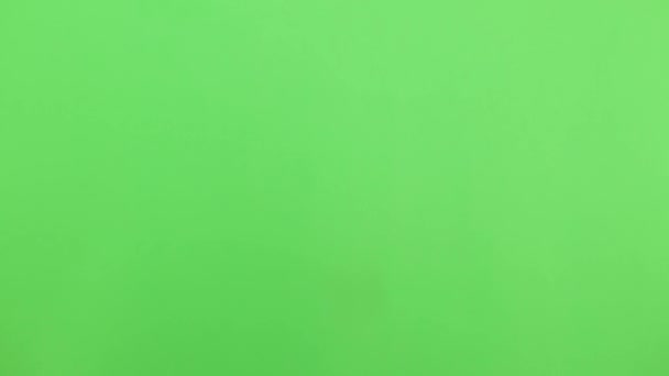 Sign NO, STOP and COME on green screen background. Closeup view of one single male hand making no gesture isolated on greenscreen chromakey background. — Stock Video