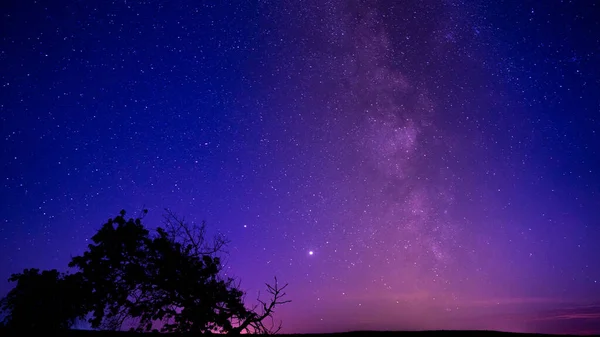 Hvězdná noční obloha. Mléčná dráha a hvězdy — Stock fotografie