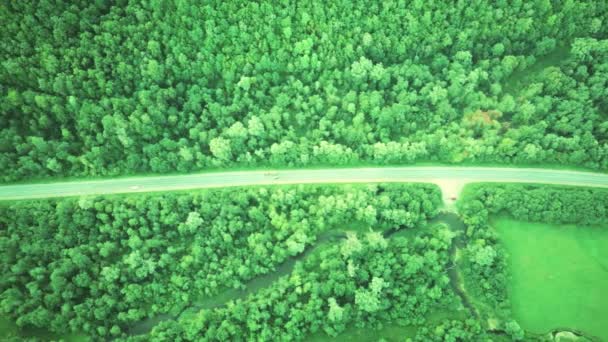 Luchtdrone beelden van de weg in de bergen. Luchtopname. — Stockvideo