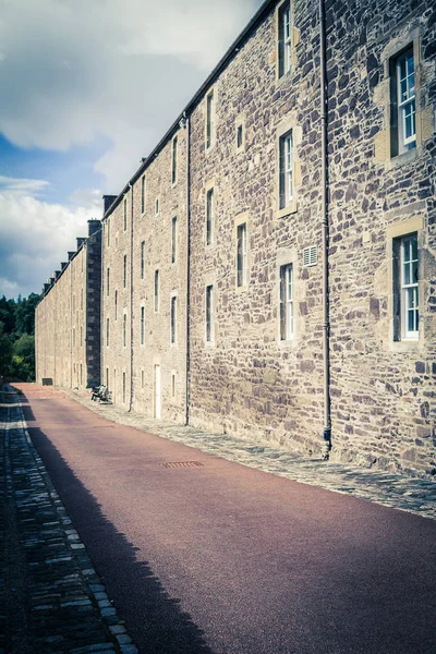 Vista New Lanark Heritage Site Lanarkshire Escócia Reino Unido — Fotografia de Stock