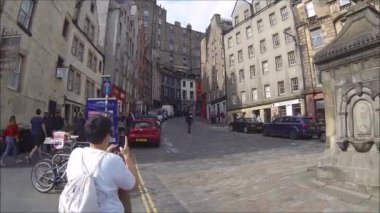 Edinburgh batı yay ve Victoria Street Old Town, Edinburgh, Scotlandedinburgh, Old Town, İskoçya renkli mağazaları ile