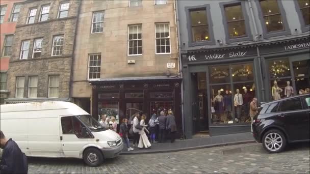 Edinburgh Batı Yay Victoria Street Old Town Edinburgh Scotlandedinburgh Old — Stok video