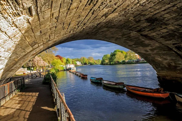 Richmond Bridge Nad Tamizą Richmond Londyn Wielka Brytania — Zdjęcie stockowe