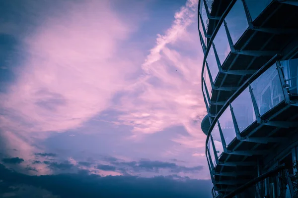 Modern architecture with sunset sky in London, UK