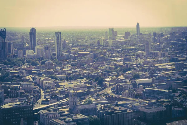 Nádherné Panorama Města Londýna Převzata Výše Vintage Styl Velká Británie — Stock fotografie