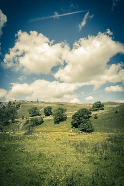 マルハムコーブヨークシャーデールズ国立公園観光アトラクションの夏の風景 イングランド イギリス — ストック写真