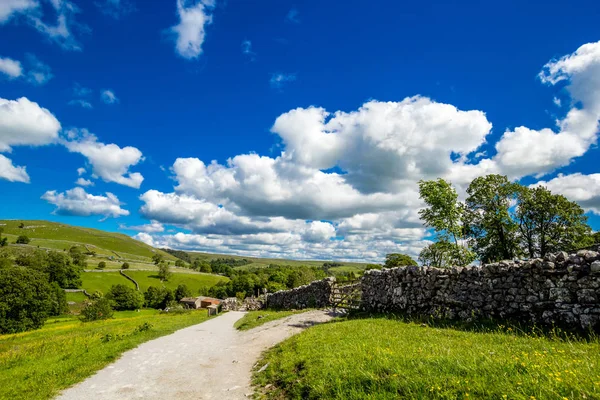Path Malham Cove Yorkshire Dales National Park Tourist Attraction Angleterre — Photo