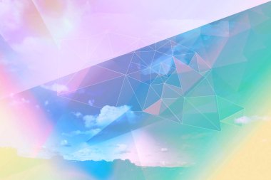 Parlak soyut üçgenler mavi arka plan.