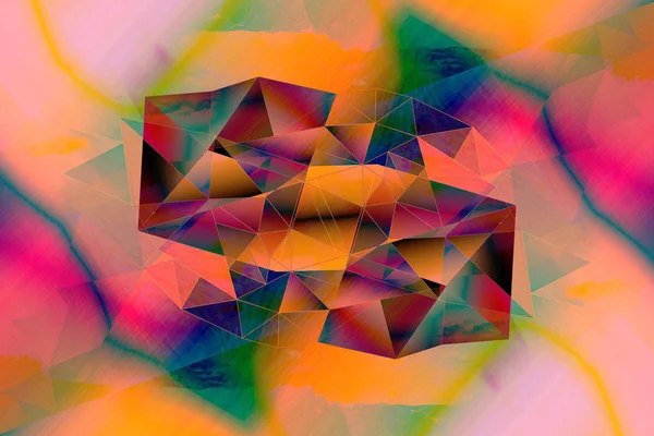 Triângulos abstratos brilhantes, fundo colorido poligonal — Fotografia de Stock
