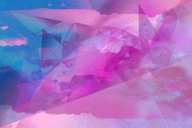 Parlak soyut üçgenler mavi arka plan.