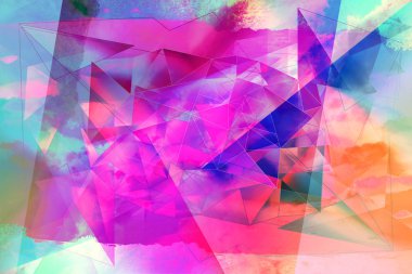 Parlak soyut üçgenler mavi arka plan.