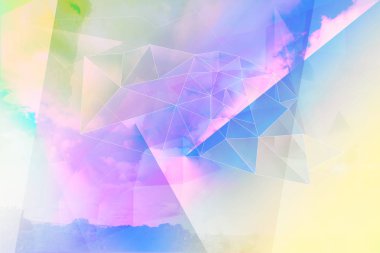 Parlak soyut üçgenler mavi arka plan.