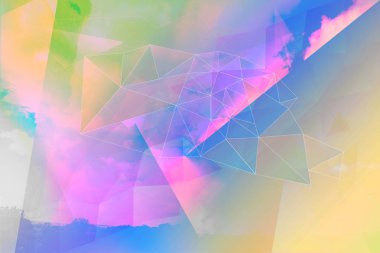 Parlak soyut üçgenler mavi arka plan.