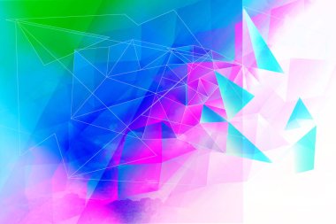 Parlak soyut üçgenler mavi arka plan.