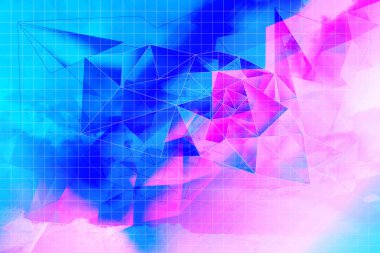 Parlak soyut üçgenler mavi arka plan.