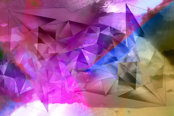 Ljusa abstrakta trianglar blå bakgrund. — Stockfoto