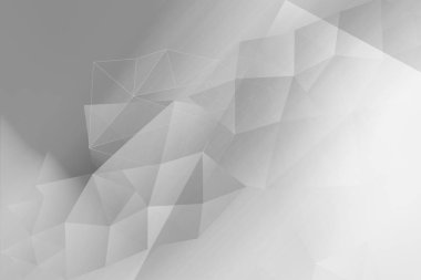 Poligonal, geometrik beyaz ve gri arka plan