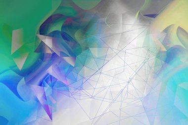 Koyu yeşil ve mavi, soyut, çokgen, üçgen arka plan