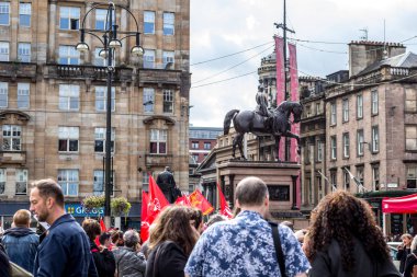 Glasgow, İskoçya, 31 Ağustos 2019. 'Darbeyi durdurun': Glasgow, George Meydanı'nda protestolar