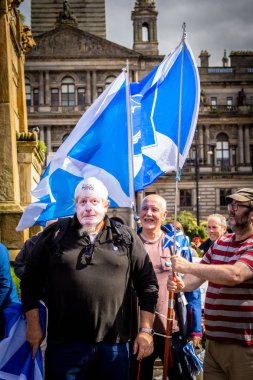 Glasgow, İskoçya, 31 Ağustos 2019. 'Darbeyi durdurun': Glasgow, George Meydanı'nda protestolar. 
