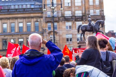 Glasgow, İskoçya, 31 Ağustos 2019. 'Darbeyi durdurun': Glasgow, George Meydanı'nda protestolar. 