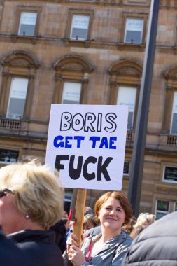 Glasgow, İskoçya, 31 Ağustos 2019. 'Darbeyi durdurun': Glasgow, George Meydanı'nda protestolar