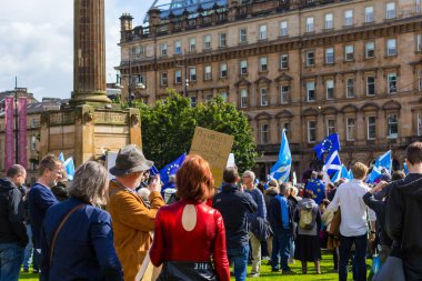 Glasgow, İskoçya, 31 Ağustos 2019. 'Darbeyi durdurun': Glasgow, George Meydanı'nda protestolar