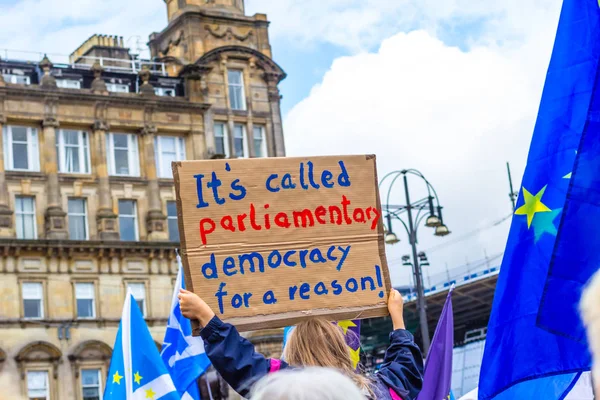 Глазго Шотландия Августа 2019 Года Остановите Переворот Протесты Глазго Площади — стоковое фото