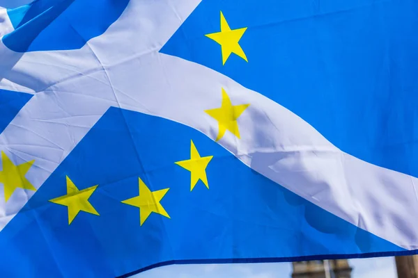 Флаг Европейского Союза Площади Джорджа Глазго Шотландия Великобритания — стоковое фото