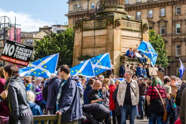 Glasgow, İskoçya, 31 Ağustos 2019. 'Darbeyi durdurun': Glasgow, George Meydanı'nda protestolar