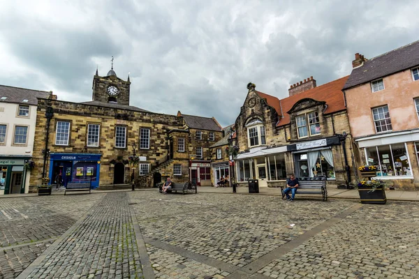 2019 Alnwick Northumberland Inghilterra Regno Unito Old Market Place — Foto Stock