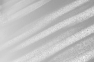 Doğa kara gölgesi ve ışık soyut arkaplan. Yaprak ve ağaç köşegen gölgeleri beyaz beton duvar dokusu üzerine güneş ışığı ile bokeh duvar kağıdı, arkaplan ve herhangi bir arzu için