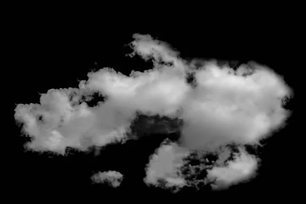 White Clouds Black Isolated — Stock Photo, Image