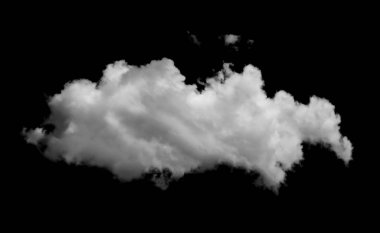 Siyah üzerine beyaz bulutlar, izole