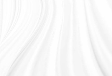 Beyaz kumaş dokusunun soyut beyaz arkaplanı, zarif yumuşak dalgalı kavisli desenli ipek kumaş kumaş kumaş kumaş çarşaf yüzeyinde duvar kağıdı dekorasyonu ve herhangi bir desen için.