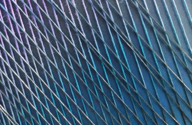 Mavi ve beyaz iplikler dokuma desenleri, renkli pamuk ipliği dokuma sanat dokusu soyut arka gruplandırma