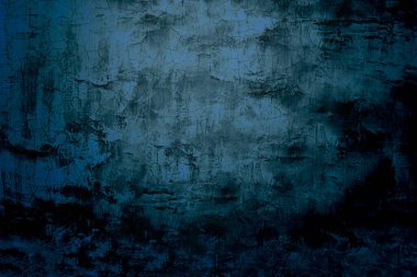 Grunge koyu mavi soyut duvar arkaplanı yüzeyinde eski kırsal kaba doku, siyah ve mavi renk deseni boş duvar kağıdı şablonu