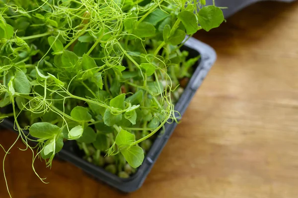 Germogli Piselli Insalata Cibo Sano — Foto Stock