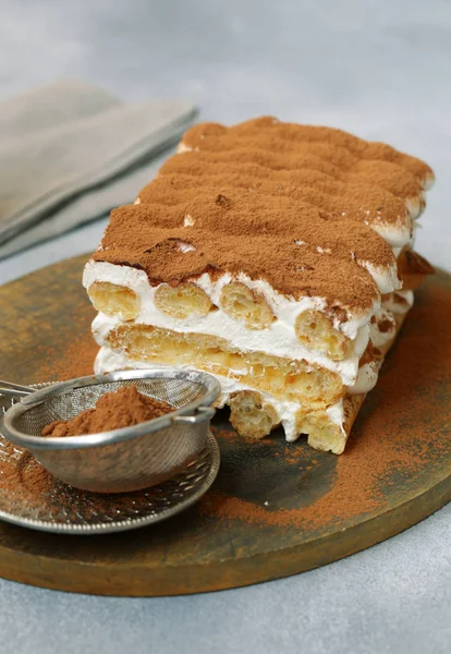 Italiaans Dessert Taart Tiramisu — Stockfoto