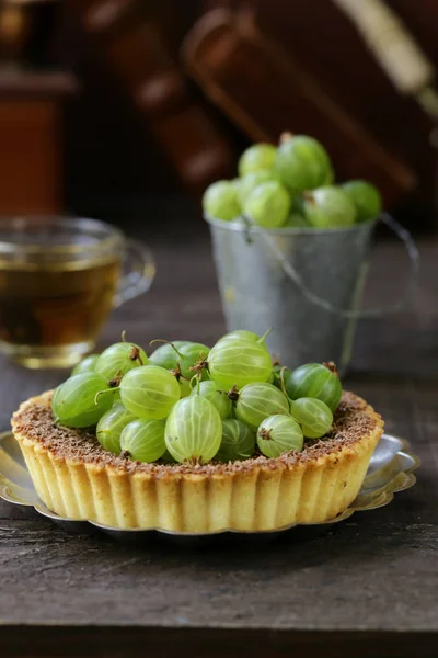 Autumn Tart Pie Chocolate Berries — Stock Photo, Image