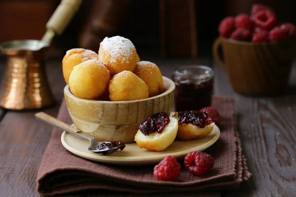 Bolas Donuts Queijo Cottage Com Açúcar — Fotografia de Stock