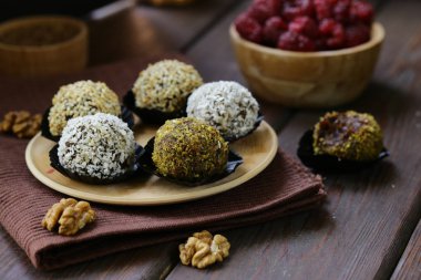 Sağlıklı yeme vejetaryen şeker yemiş/kuru meyveler