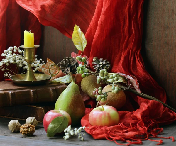 Automne Nature Morte Fruits Récolte Biologique — Photo