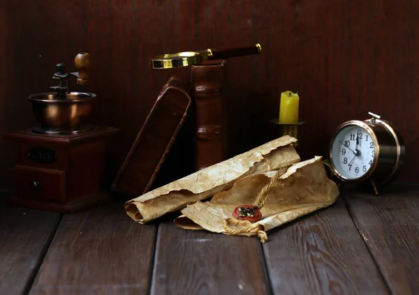 Bakgrunden För Mannen Skåp Rum Brun Vintage Färgelement — Stockfoto