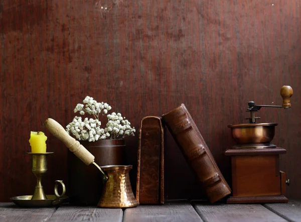 Fond Pour Homme Armoire Chambre Couleur Marron Éléments Vintage — Photo