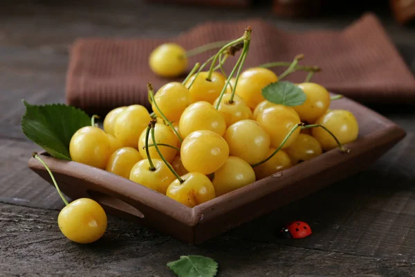 Žlutá Třešeň Organických Berry Zdravé Potraviny — Stock fotografie