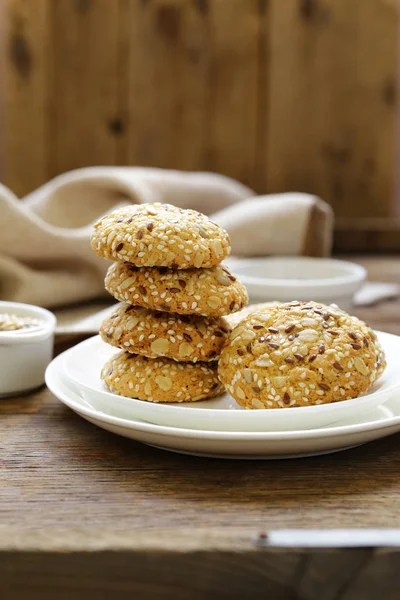 Biscuits Aux Céréales Aux Graines Lin Tournesol — Photo